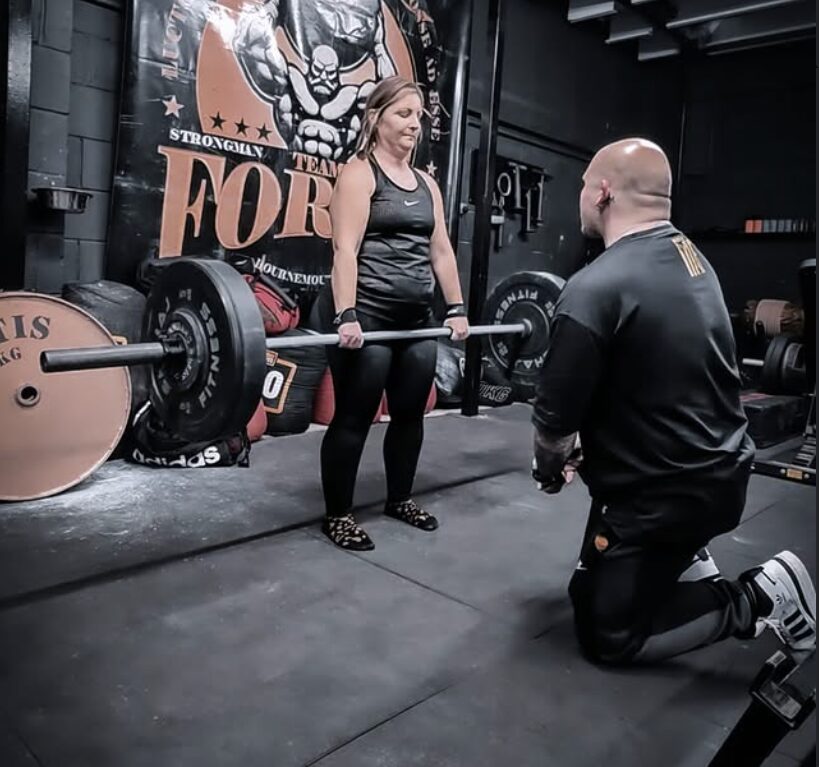 Jack coaching client deadlifting at Fortis Gym Poole